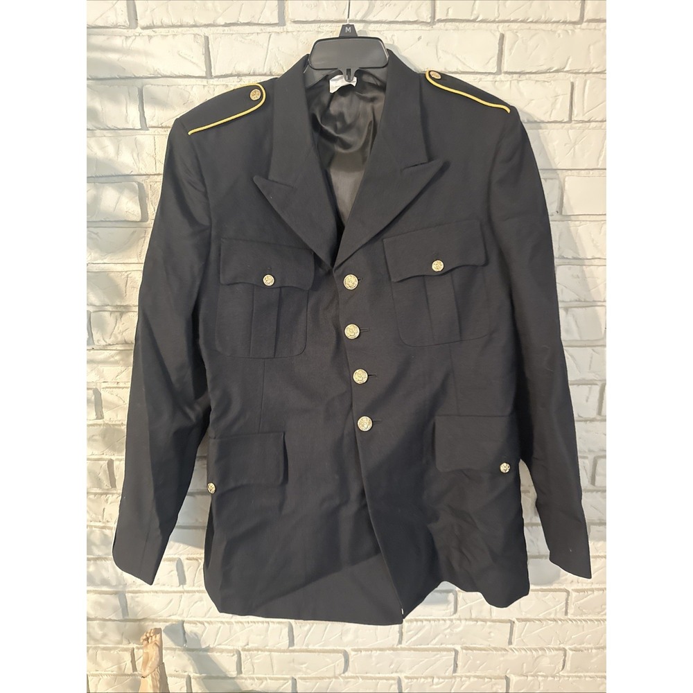US ARMY Blue Dress Coat 450 Polyester Wool Size 42L Maryland Clothing Mfg NEW